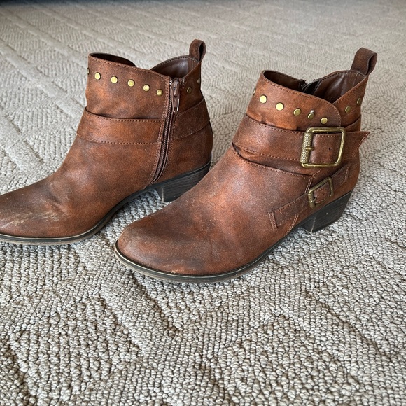 Faux leather ankle boots - brown - Picture 4 of 5